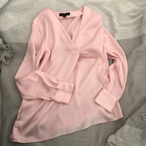 Medium Pink Drapey V-Neck blouse- Banana Republic - Picture 1 of 1
